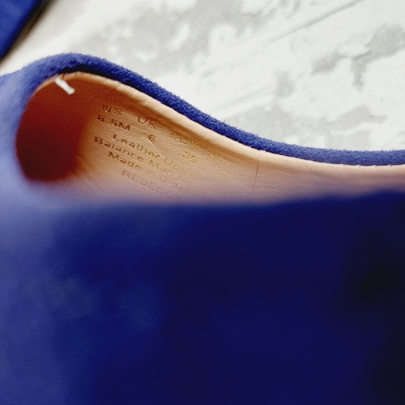New 27 Edit Naturalizer Rebecca Blue Suede Block Heel Pumps V226 - Picture 10 of 11